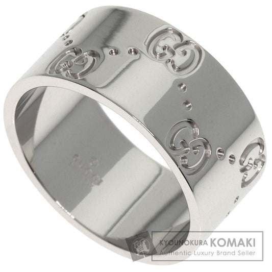 GUCCI GG Icon Wide #13 Ring K18 White Gold Ladies [Used]