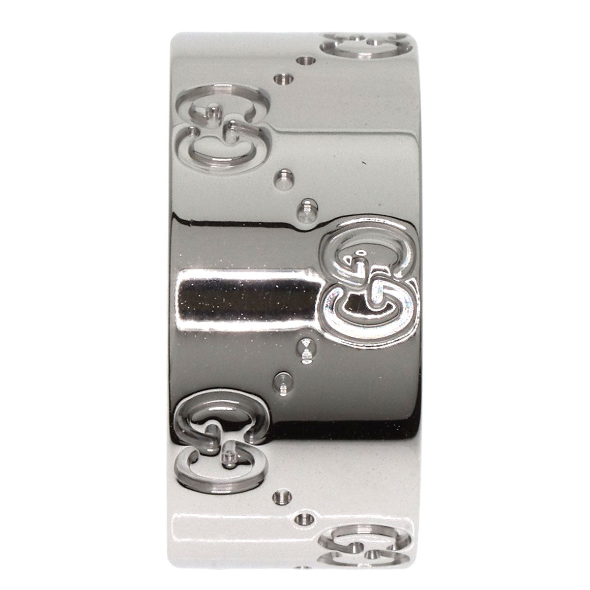 GUCCI GG Icon Wide #13 Ring K18 White Gold Ladies [Used]