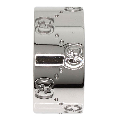 GUCCI GG Icon Wide #13 Ring K18 White Gold Ladies [Used]