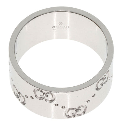 GUCCI GG Icon Wide #13 Ring K18 White Gold Ladies [Used]
