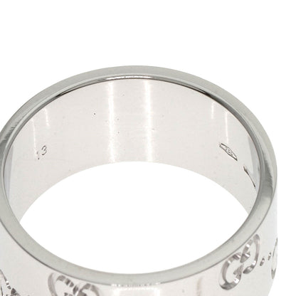 GUCCI GG Icon Wide #13 Ring K18 White Gold Ladies [Used]