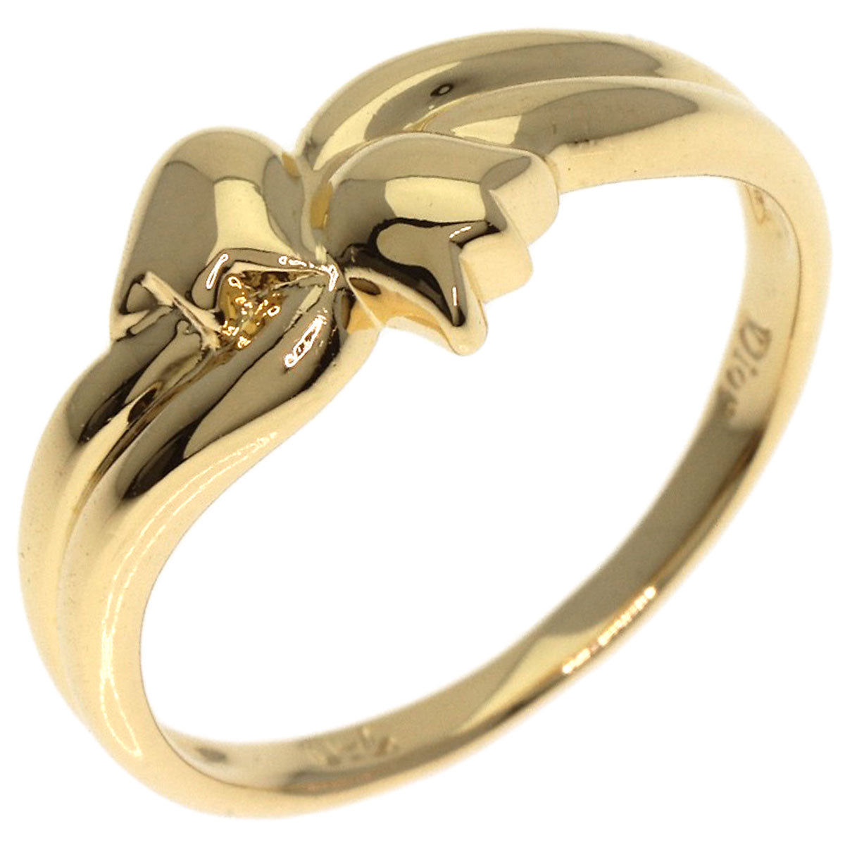 Dior Flower motif Ring K18 Yellow Gold Ladies [Used]