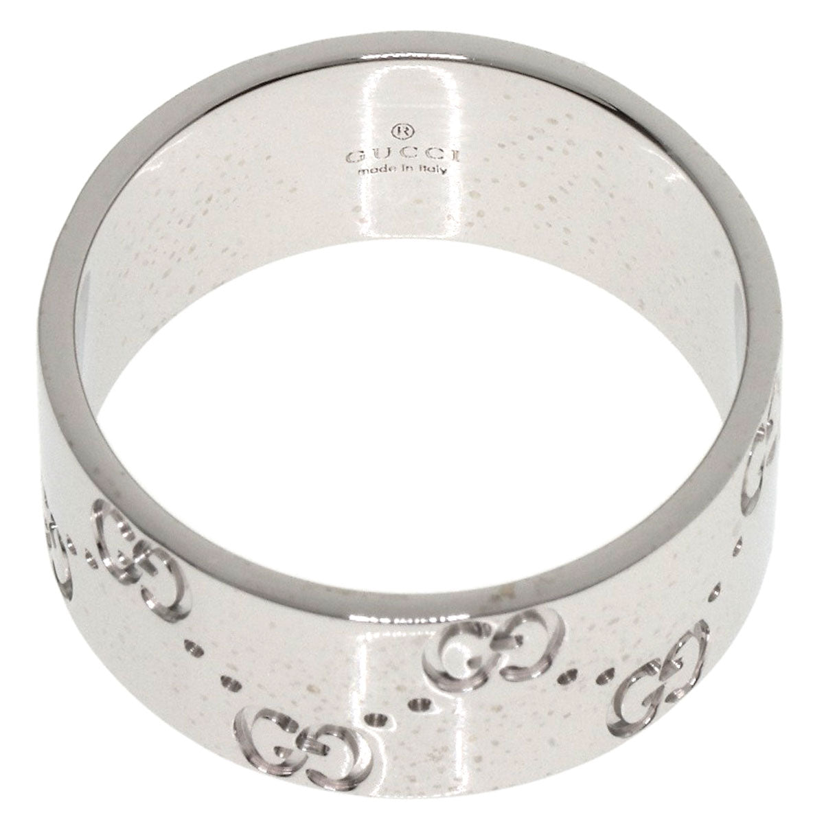 GUCCI   Icon Wide #20 Ring  K18 White Gold unisex [Used]