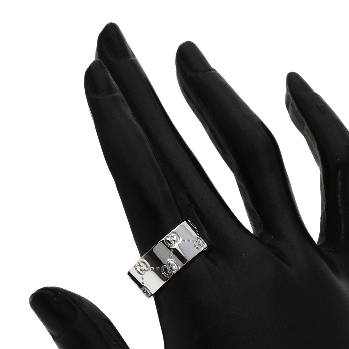 GUCCI   Icon Wide #20 Ring  K18 White Gold unisex [Used]