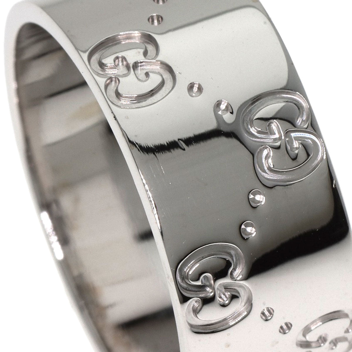 GUCCI   Icon Wide #20 Ring  K18 White Gold unisex [Used]