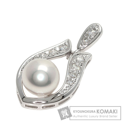 MIKIMOTO Pearl Pearl Diamond Pendant top K18 White Gold Ladies [Used]