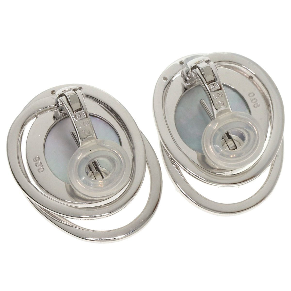 TASAKI Mabe Pearl 6P Diamond Earring K18 White Gold Ladies [Used]