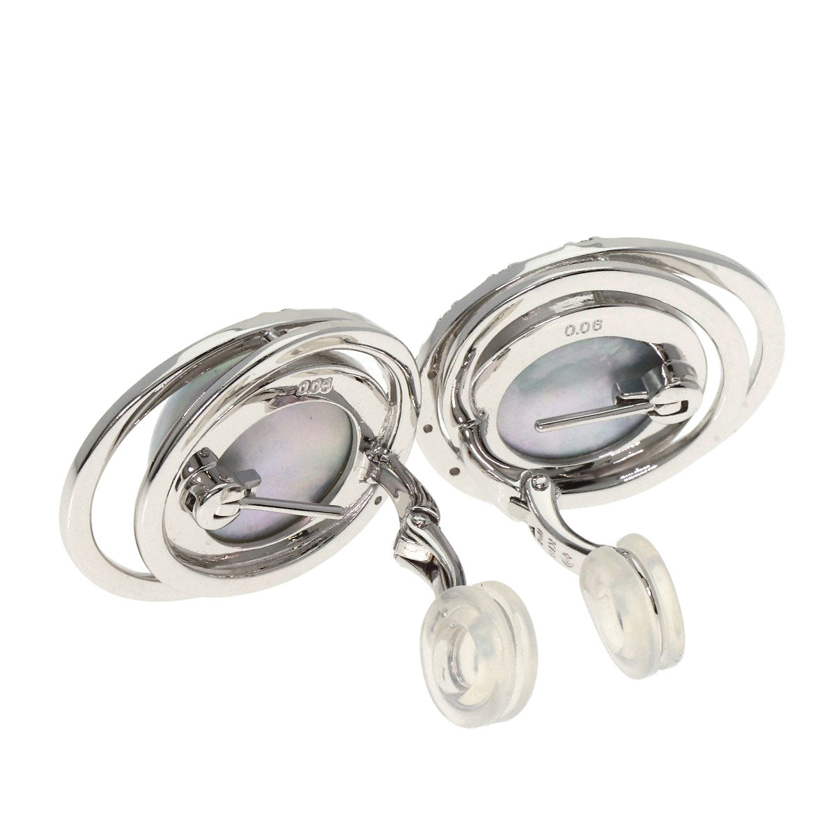 TASAKI Mabe Pearl 6P Diamond Earring K18 White Gold Ladies [Used]