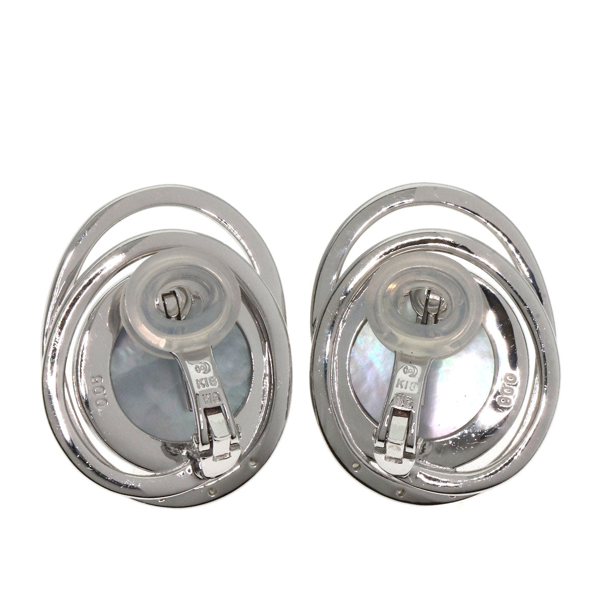 TASAKI Mabe Pearl 6P Diamond Earring K18 White Gold Ladies [Used]