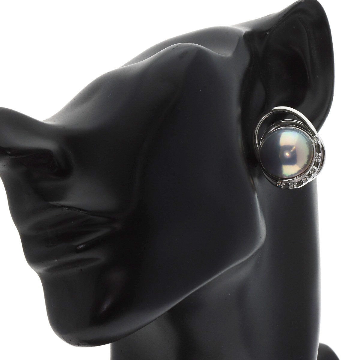 TASAKI Mabe Pearl 6P Diamond Earring K18 White Gold Ladies [Used]