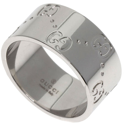 GUCCI GG Icon Wide #13 Ring K18 White Gold Ladies [Used]
