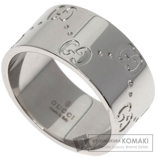 GUCCI GG Icon Wide #13 Ring K18 White Gold Ladies [Used]