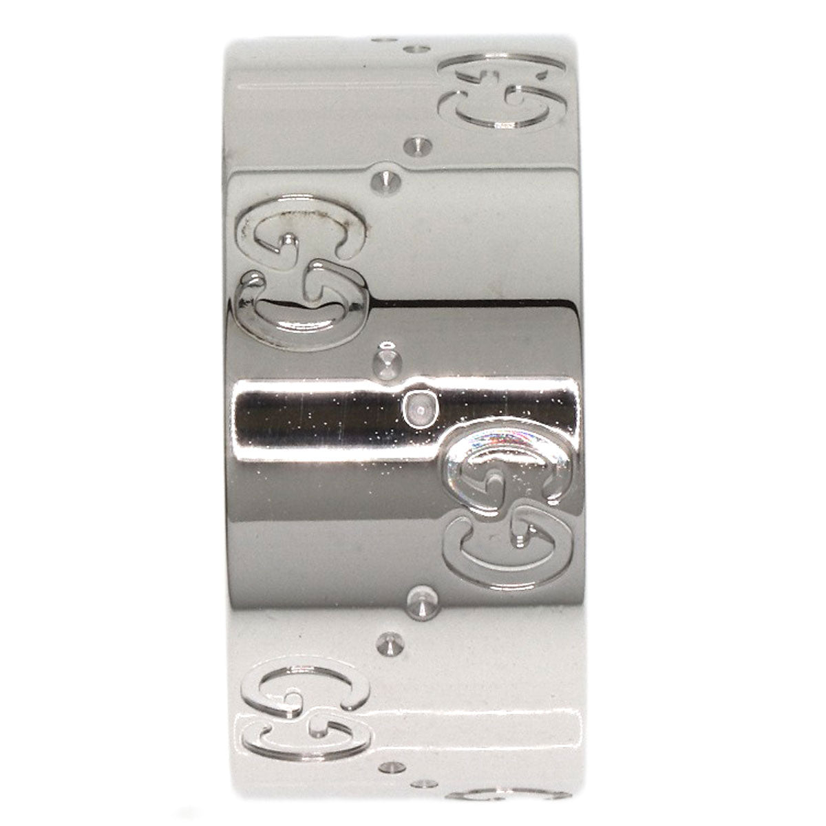 GUCCI GG Icon Wide #13 Ring K18 White Gold Ladies [Used]