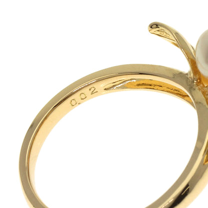 TASAKI Flower Pearl Pearl 1P Diamond Ring K18 Yellow Gold Ladies [Used]