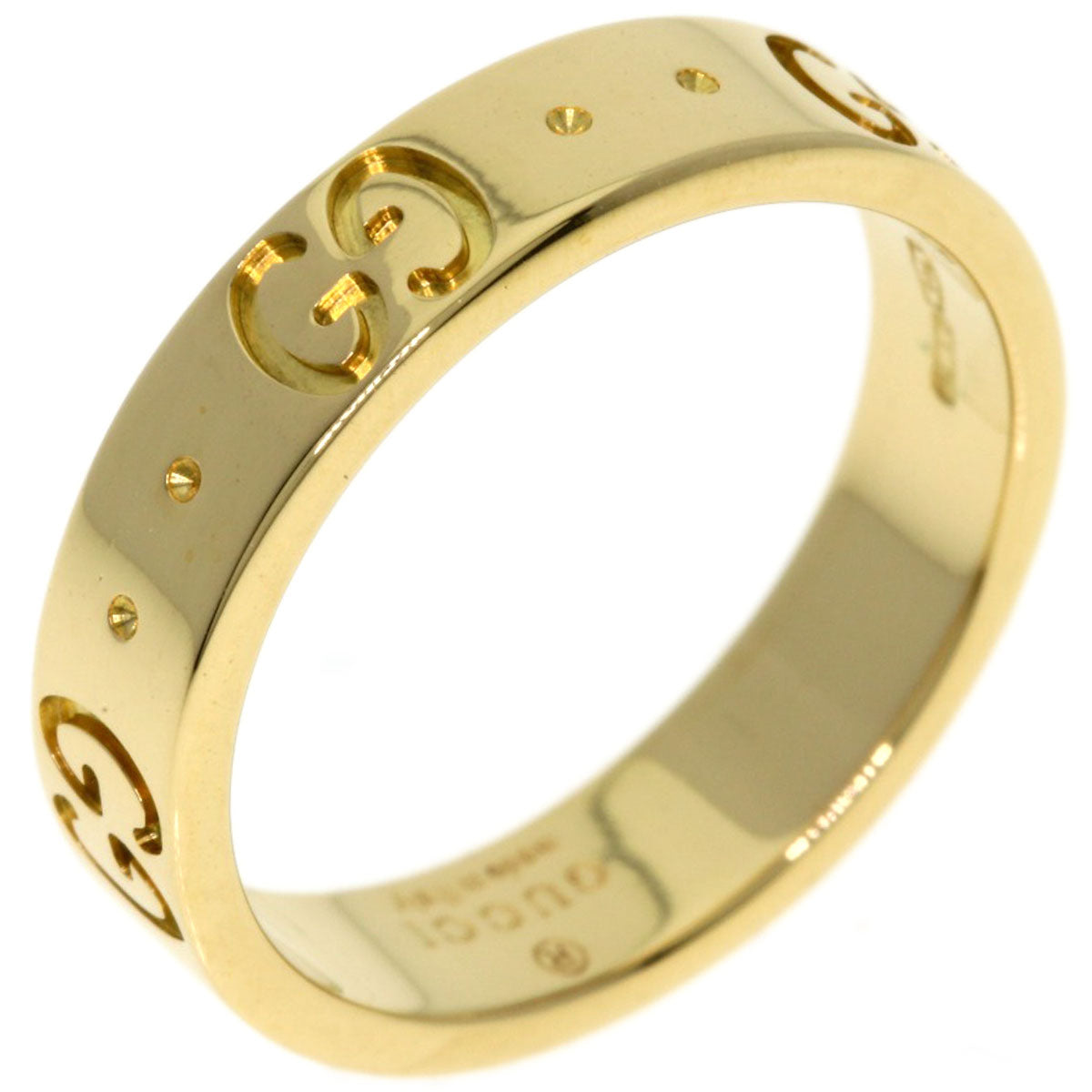 GUCCI Icon Ring #7 Ring K18 Yellow Gold Ladies [Used]