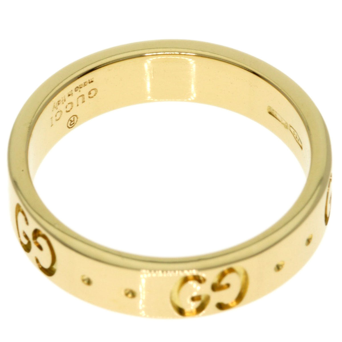 GUCCI Icon Ring #7 Ring K18 Yellow Gold Ladies [Used]