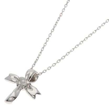 MIKIMOTO Cross diamond Necklace K18 White Gold Ladies [Used]