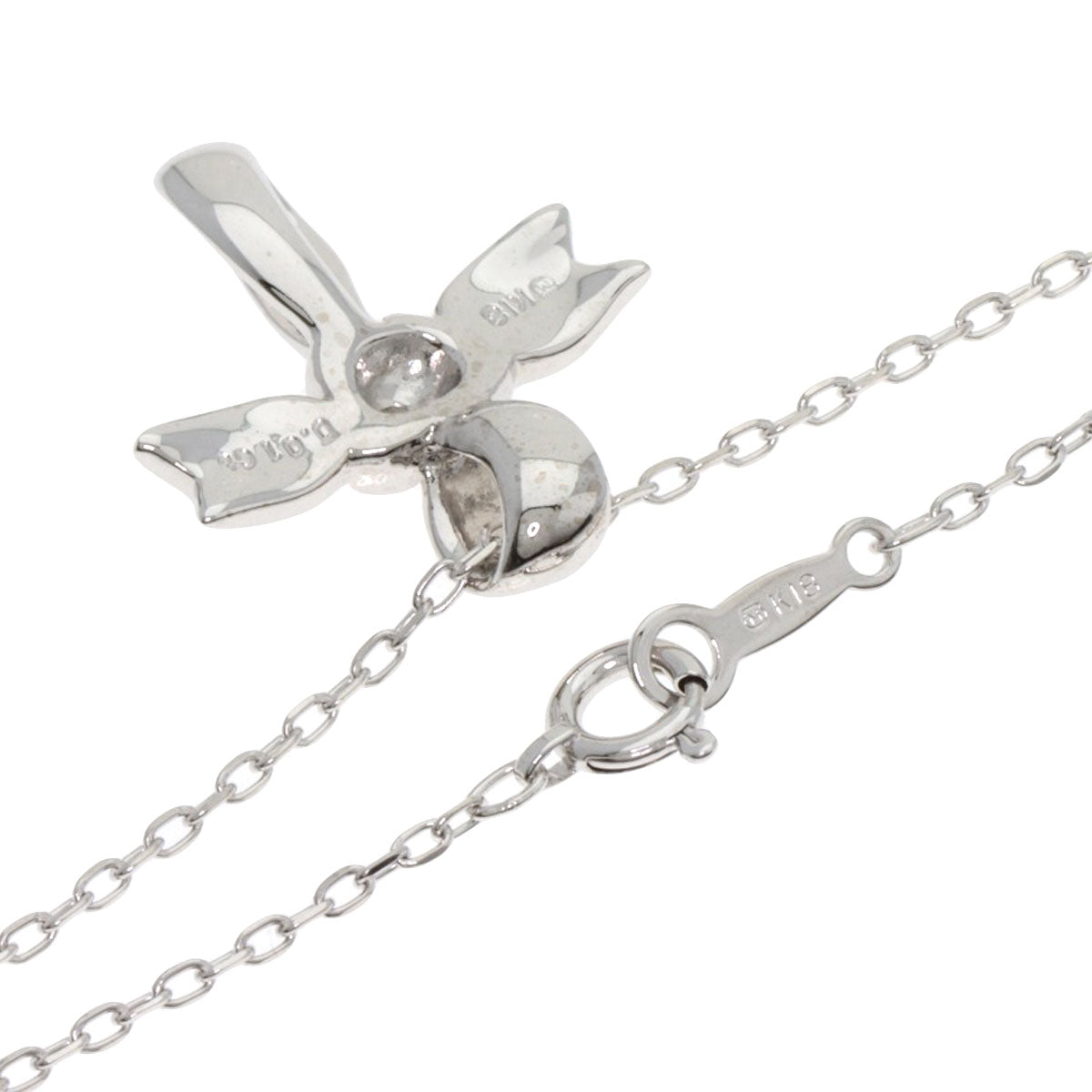 MIKIMOTO Cross diamond Necklace K18 White Gold Ladies [Used]