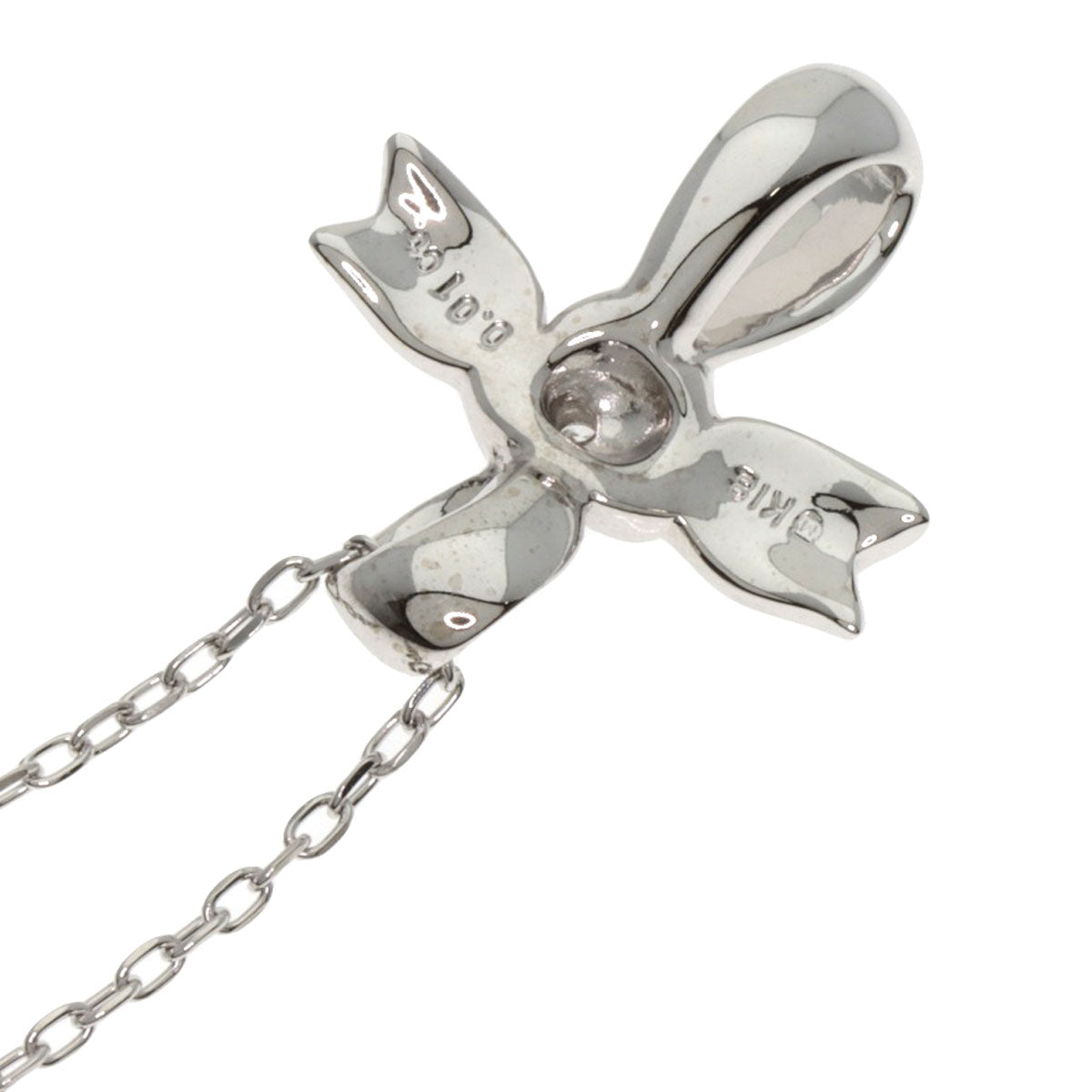 MIKIMOTO Cross diamond Necklace K18 White Gold Ladies [Used]