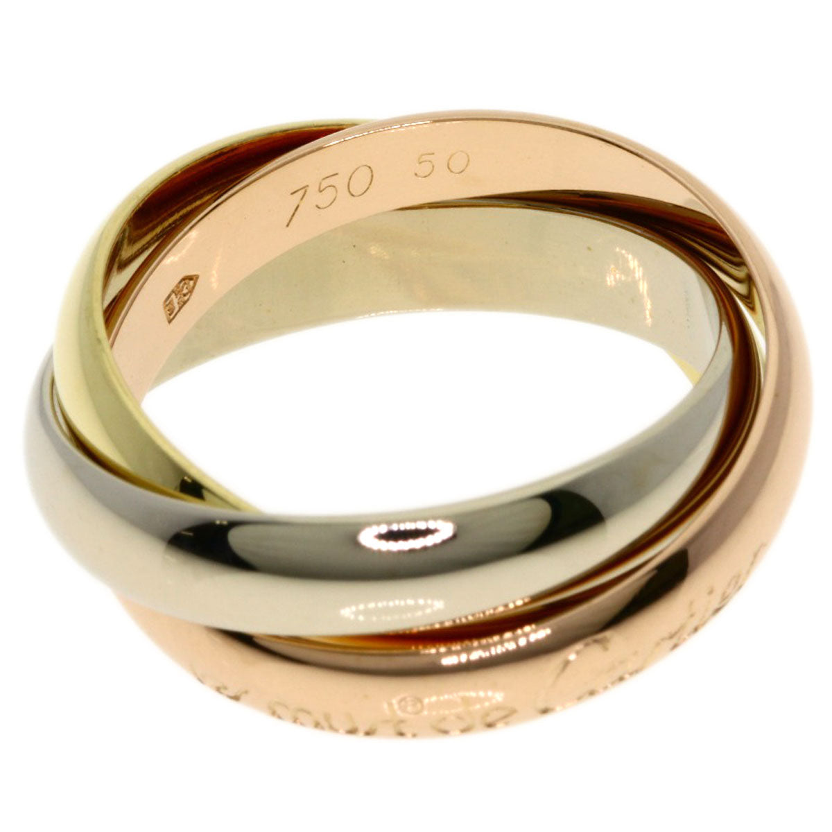 CARTIER Trinity #50 Ring K18 Yellow Gold 18K Pink GoldLadies [Used]