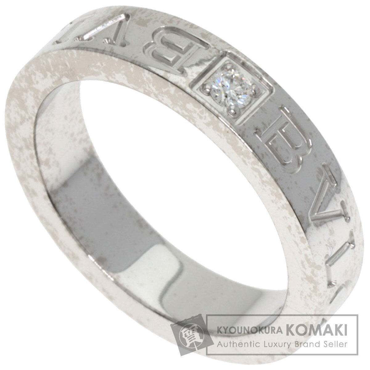 BVLGARI Double logo Diamond Ring K18 White Gold Ladies [Used]