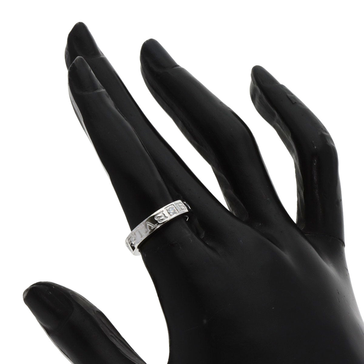BVLGARI Double logo Diamond Ring K18 White Gold Ladies [Used]
