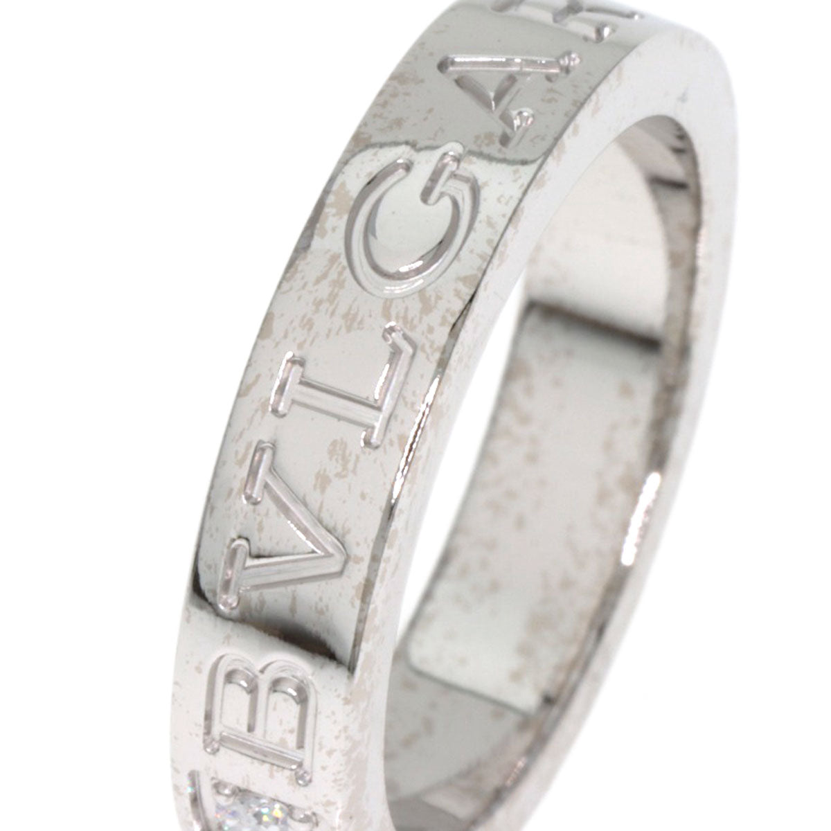 BVLGARI Double logo Diamond Ring K18 White Gold Ladies [Used]