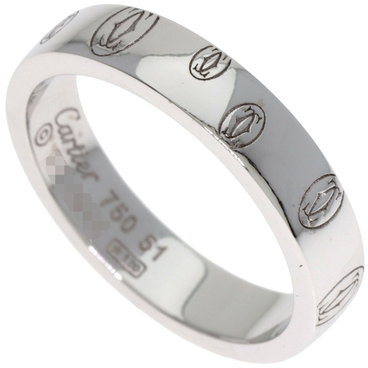 CARTIER Happy Birthday #51 Ring K18 White Gold Ladies [Used]