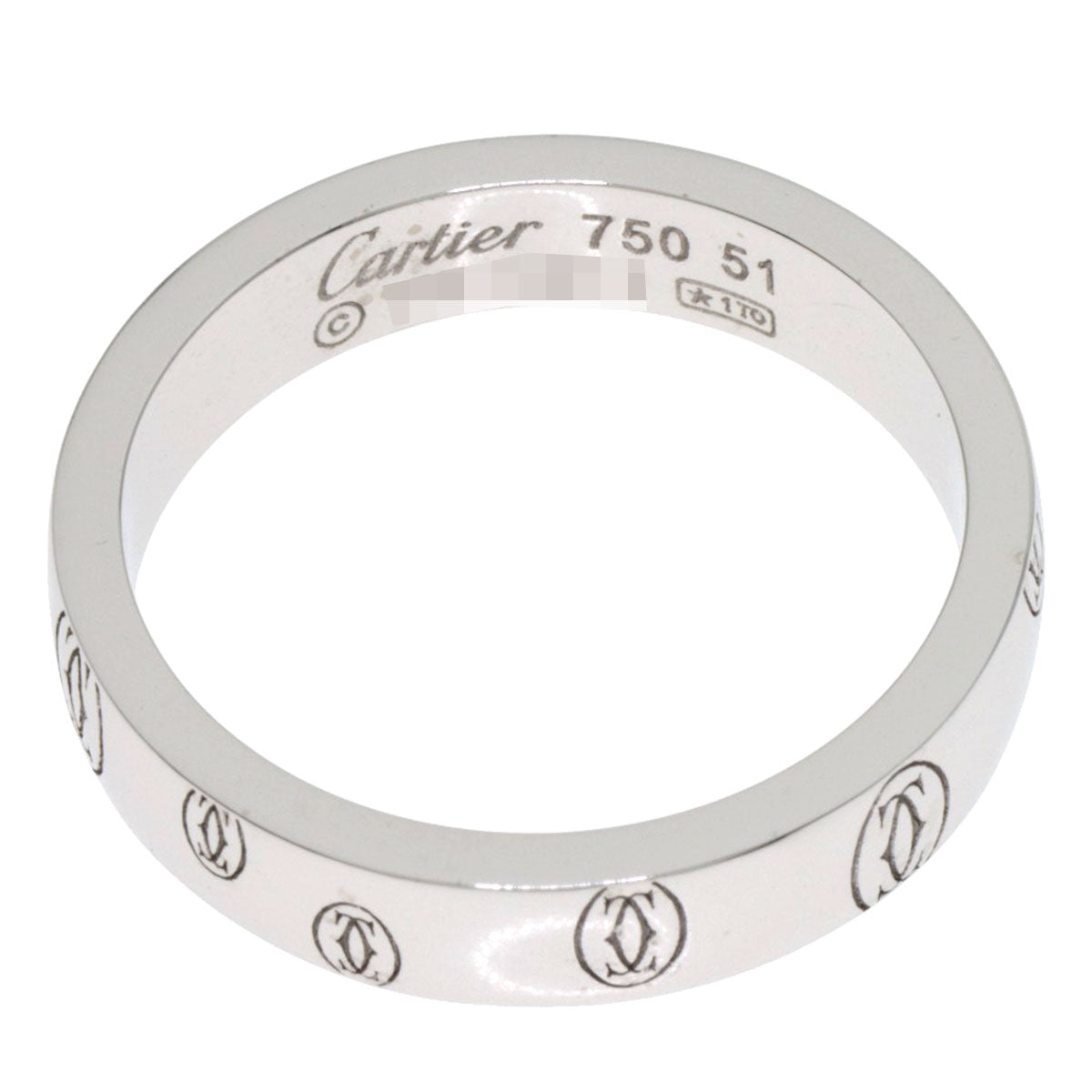 CARTIER Happy Birthday #51 Ring K18 White Gold Ladies [Used]