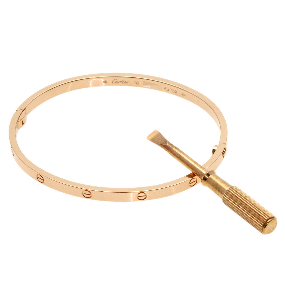 CARTIER Mini LOVE Bracelets #18 with Driver Bracelet K18 Pink Gold Ladies [Used]