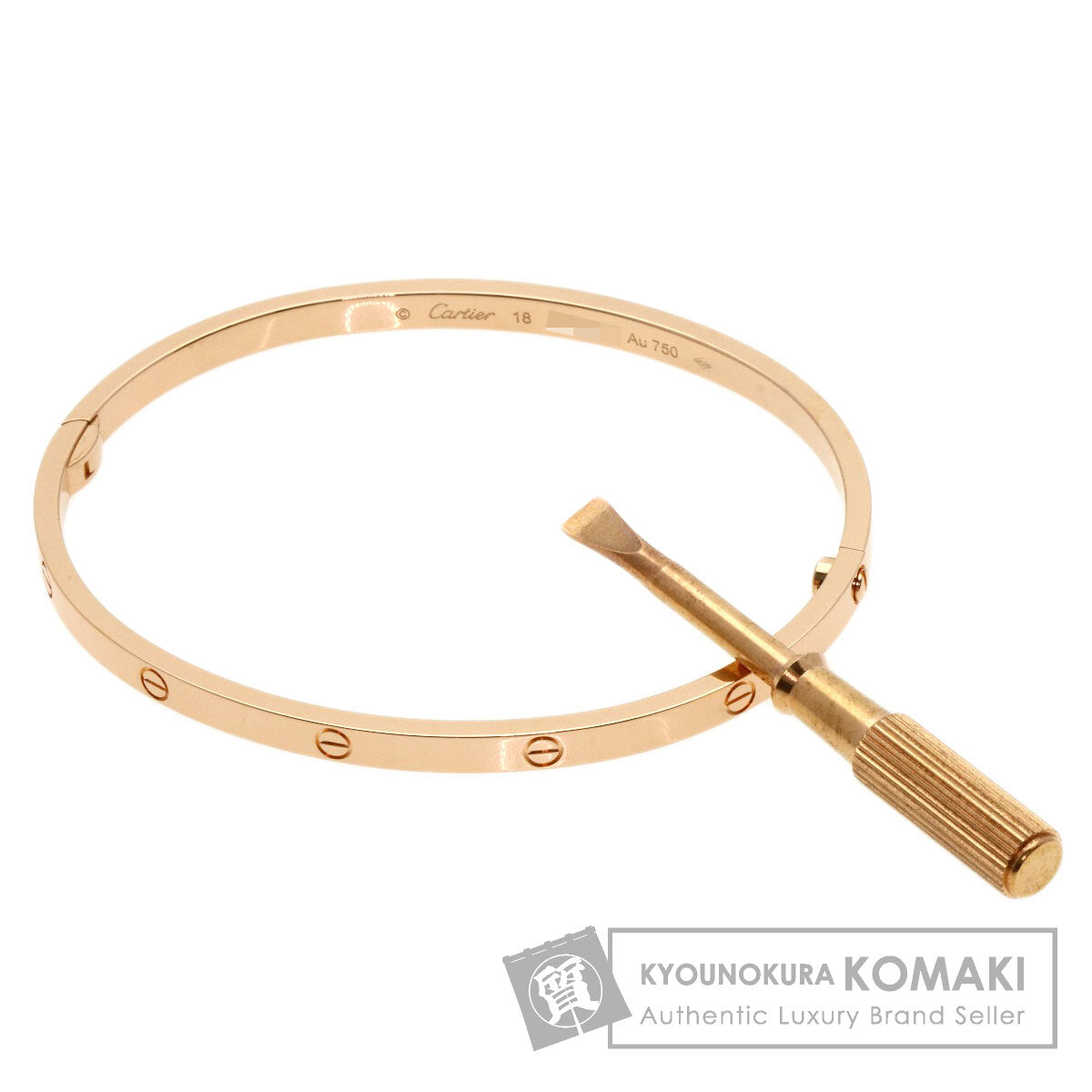 CARTIER Mini LOVE Bracelets #18 with Driver Bracelet K18 Pink Gold Ladies [Used]
