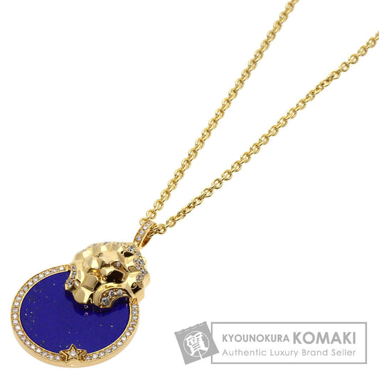 CHANEL Sur Signe Lapis Lazuli & Azure stone Necklace K18 Yellow Gold Ladies [Used]