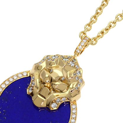 CHANEL Sur Signe Lapis Lazuli & Azure stone Necklace K18 Yellow Gold Ladies [Used]