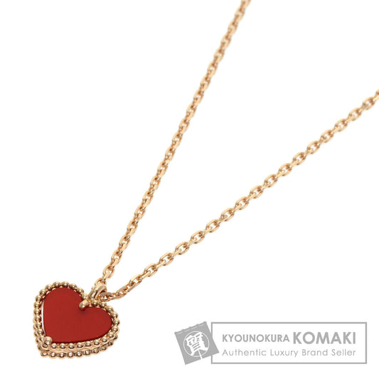 Van Cleef & Arpels Sweetheart Carnelian Necklace K18 Pink Gold Ladies [Used]