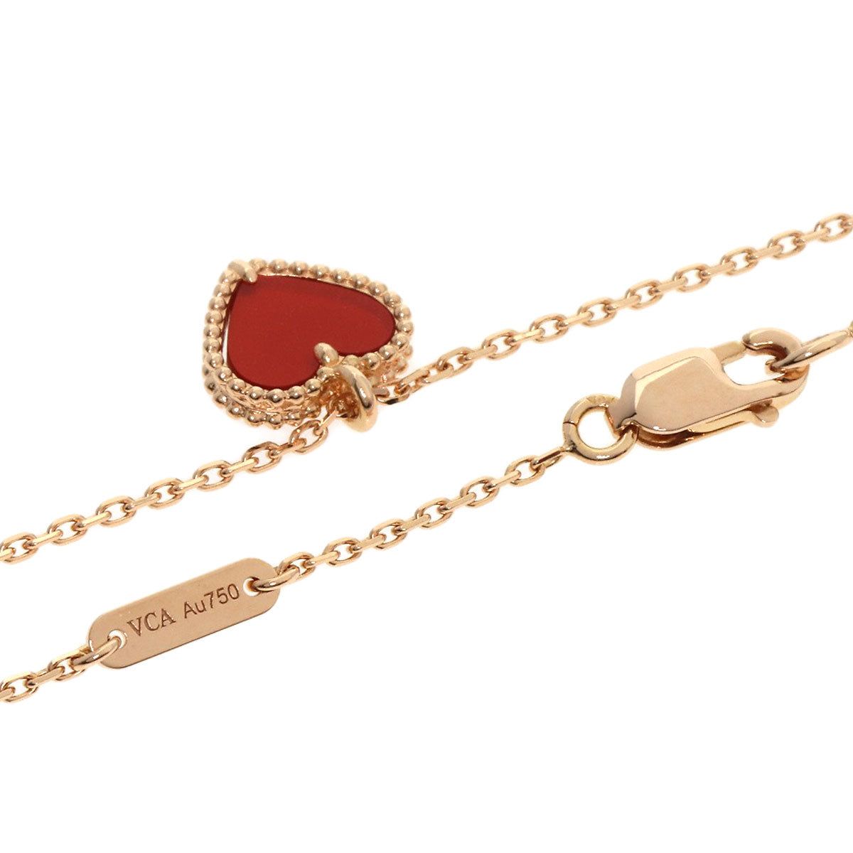 Van Cleef & Arpels Sweetheart Carnelian Necklace K18 Pink Gold Ladies [Used]