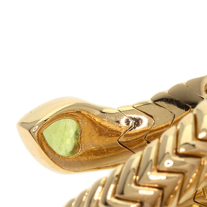 BVLGARI Tubogas Spiga Peridot Diamond Ring K18 Yellow Gold Ladies [Used]
