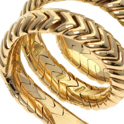 BVLGARI Tubogas Spiga Peridot Diamond Ring K18 Yellow Gold Ladies [Used]