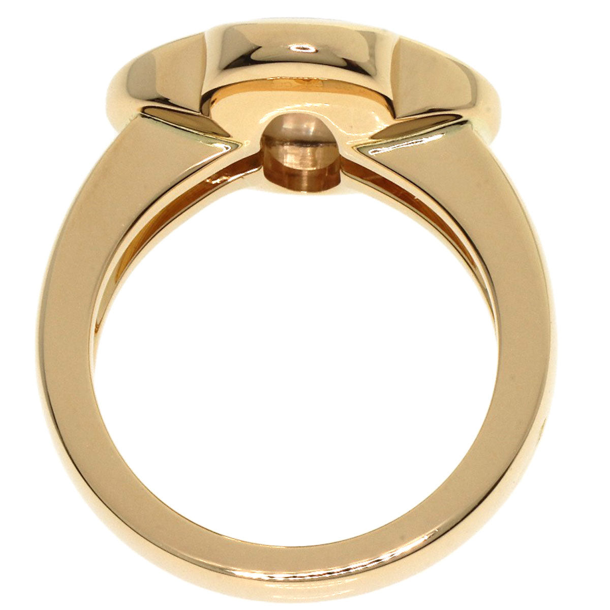 Van Cleef & Arpels Pure Alhambra White Shell #50 Ring K18 Yellow Gold Ladies [Used]