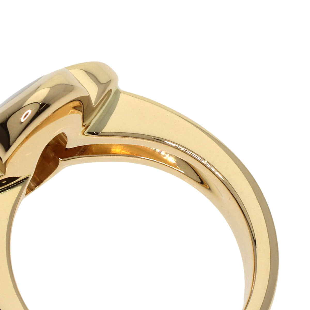 Van Cleef & Arpels Pure Alhambra White Shell #50 Ring K18 Yellow Gold Ladies [Used]