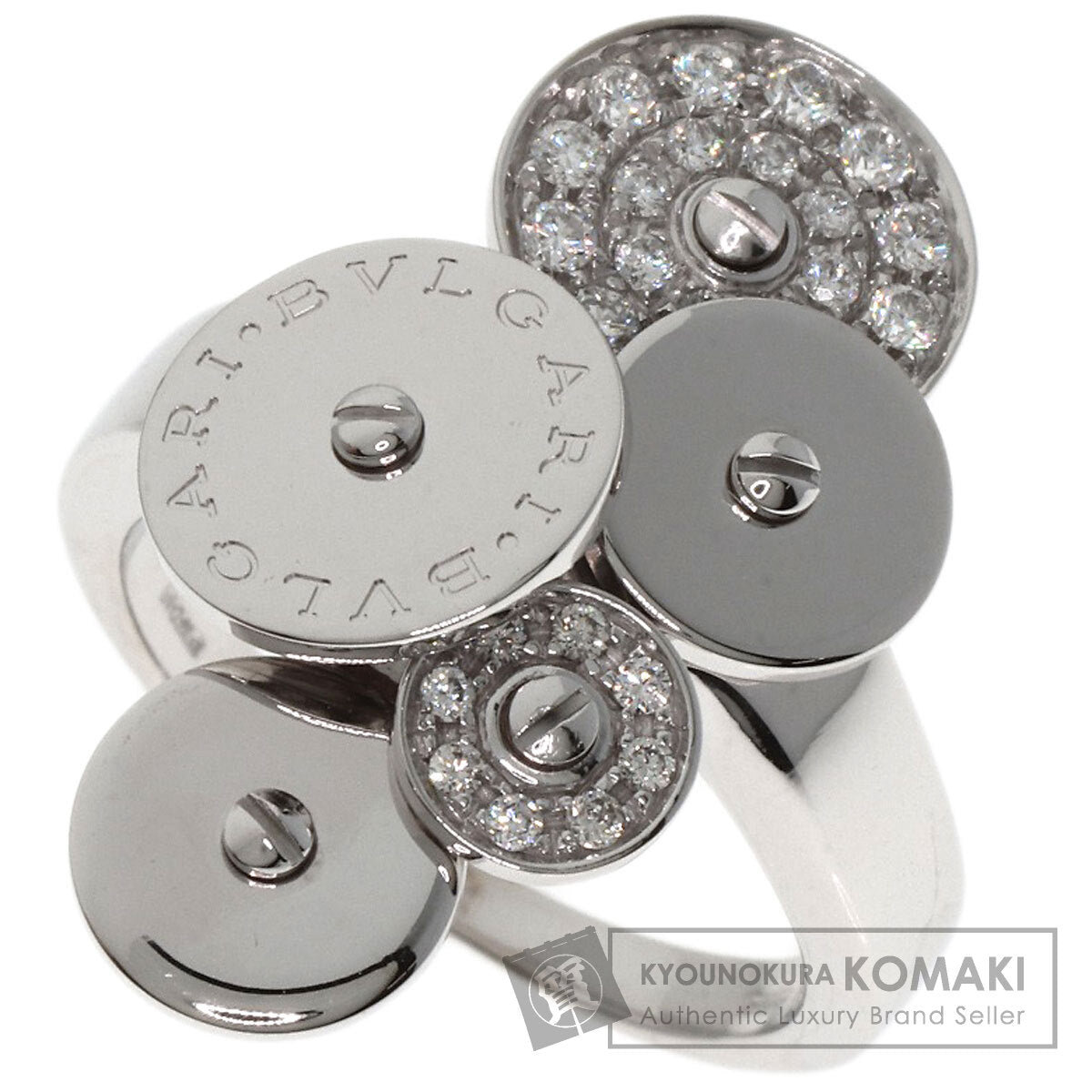 BVLGARI Chiclady 5 Disc Diamond #12 Ring K18 White Gold Ladies [Used]