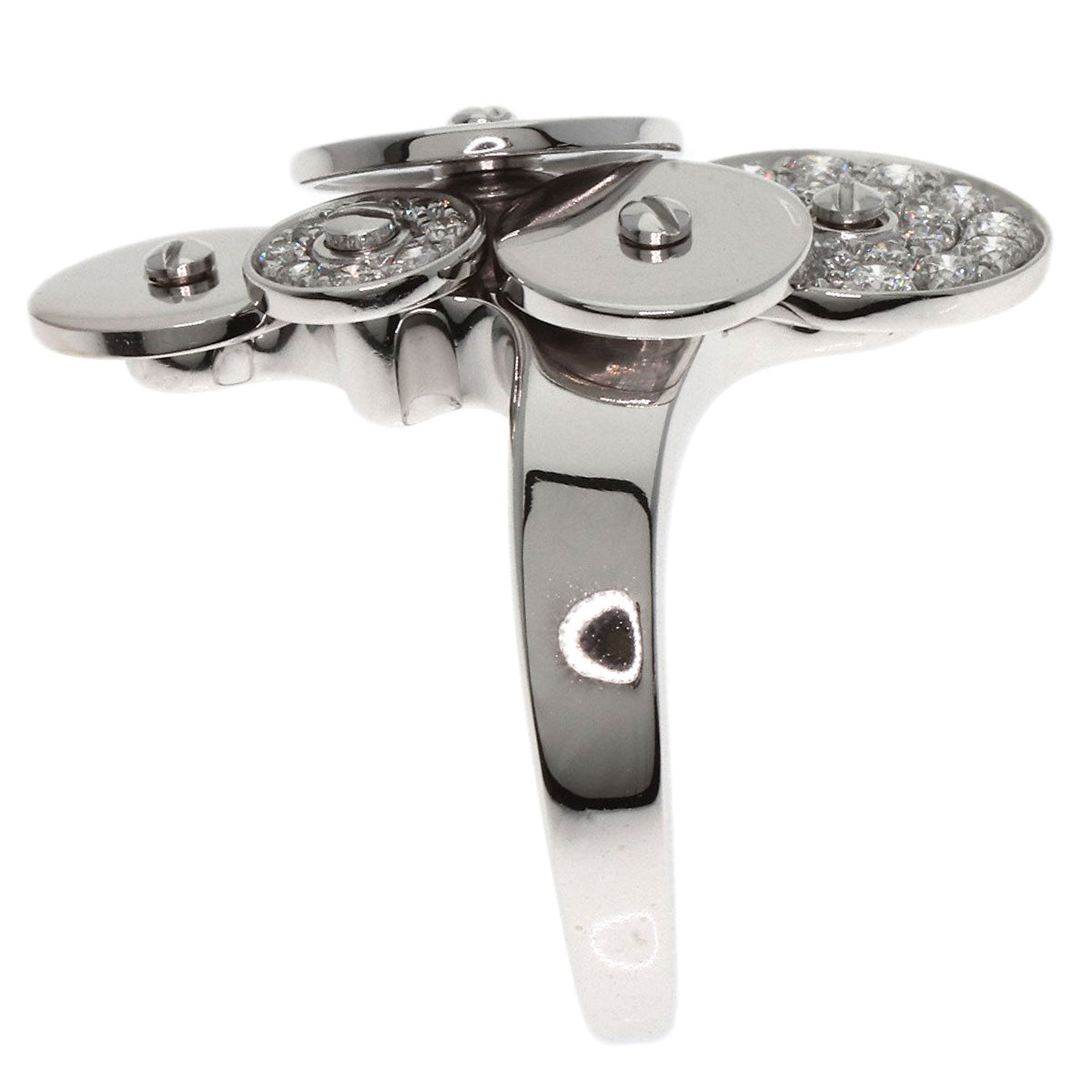 BVLGARI Chiclady 5 Disc Diamond #12 Ring K18 White Gold Ladies [Used]