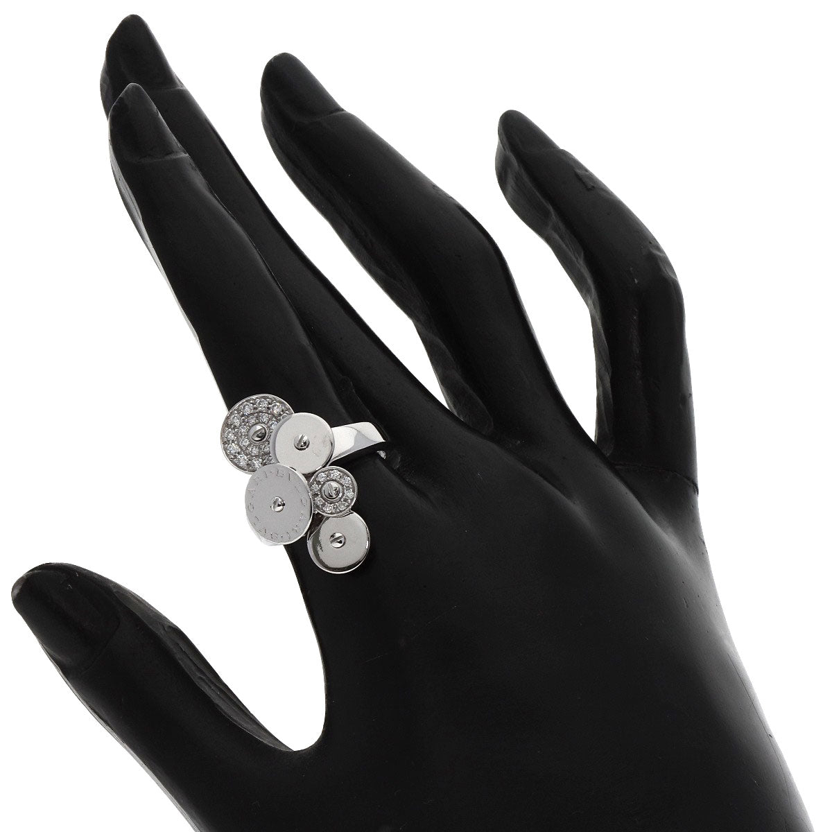 BVLGARI Chiclady 5 Disc Diamond #12 Ring K18 White Gold Ladies [Used]