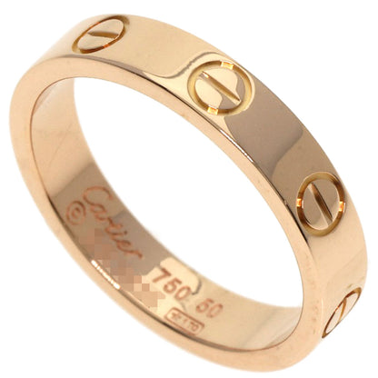 CARTIER mini love ring #50 Ring K18 Pink Gold Ladies [Used]