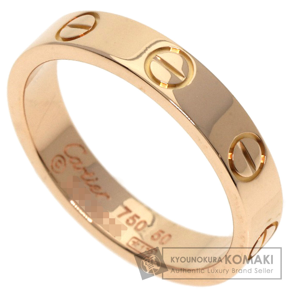 CARTIER mini love ring #50 Ring K18 Pink Gold Ladies [Used]