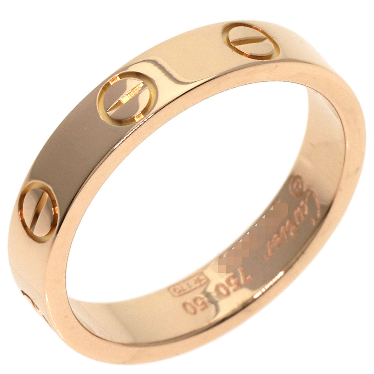 CARTIER mini love ring #50 Ring K18 Pink Gold Ladies [Used]
