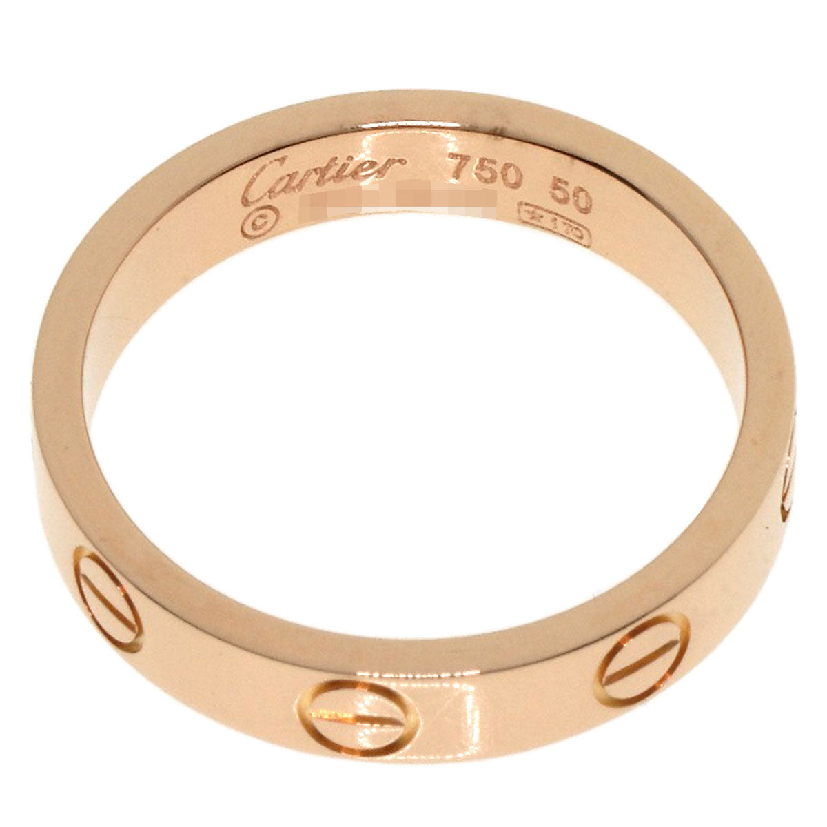 CARTIER mini love ring #50 Ring K18 Pink Gold Ladies [Used]