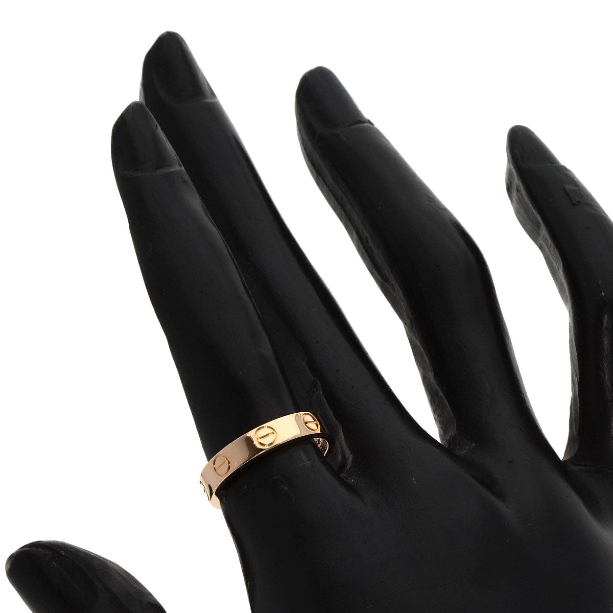 CARTIER mini love ring #50 Ring K18 Pink Gold Ladies [Used]