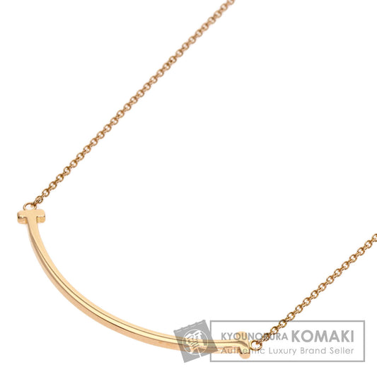 TIFFANY&Co. T smile small Necklace K18 Pink Gold Ladies [Used]