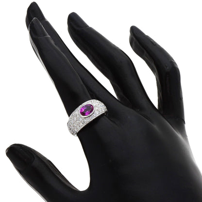 BVLGARI Pink Sapphire Pavé Diamond Ring K18 White Gold Ladies [Used]