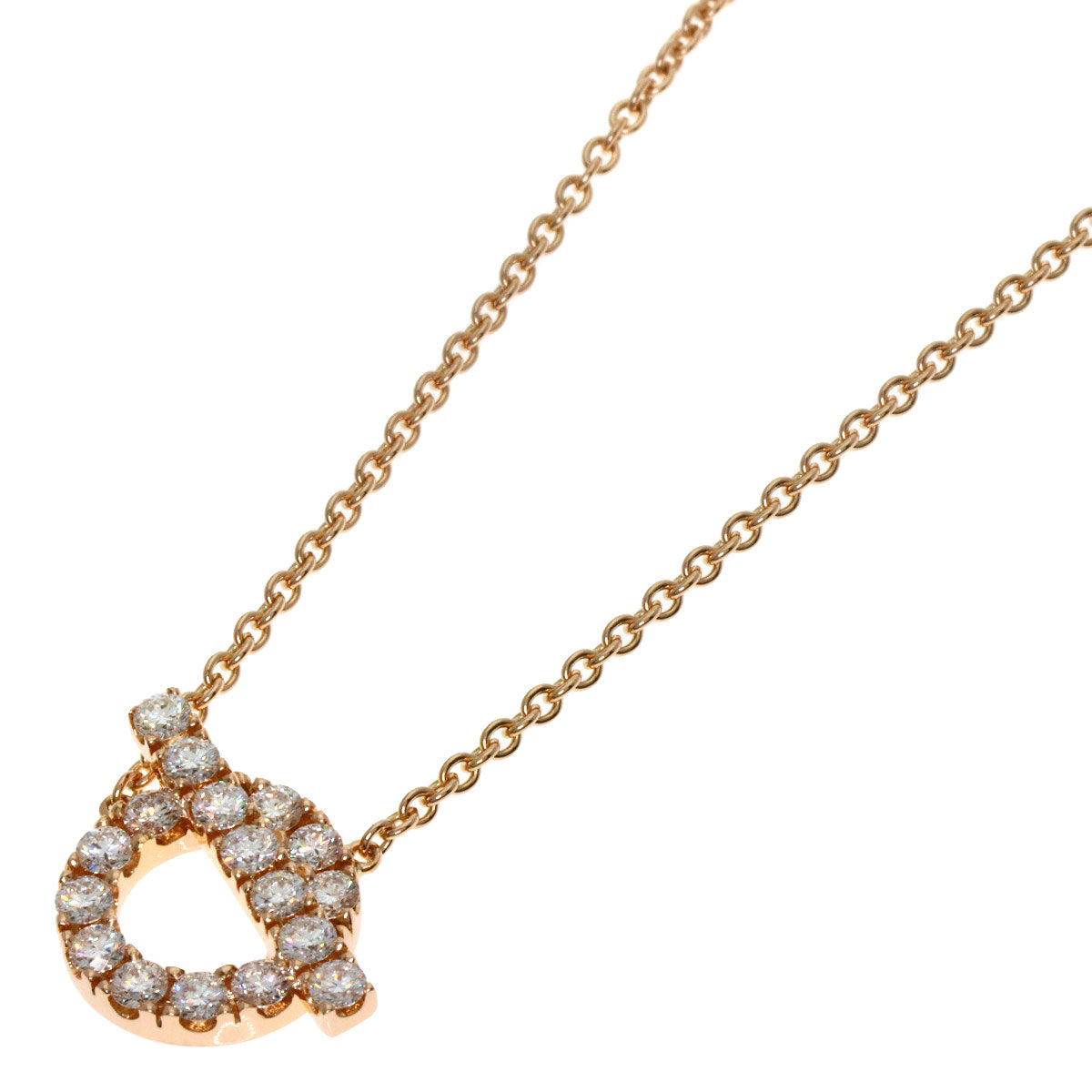 HERMES Finesse Diamond Necklace K18 Pink Gold Ladies [Used]